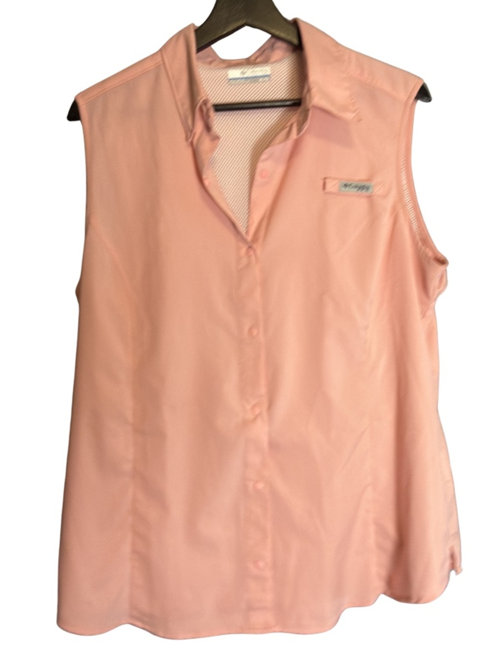 Columbia Sleeveless Button-Down Top in Light Pink - Pro Fishing Gear (0328)